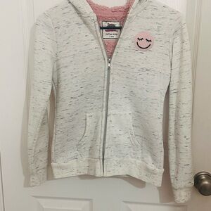 Reflex White and Pink Speckled Hoodie